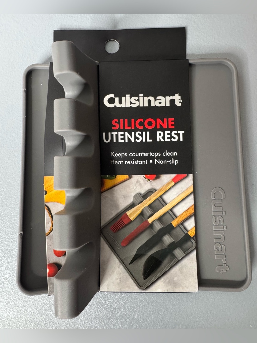 Cuisinart Gray Silicone Utensil Rest and Drip Tray gadget cooking utensils